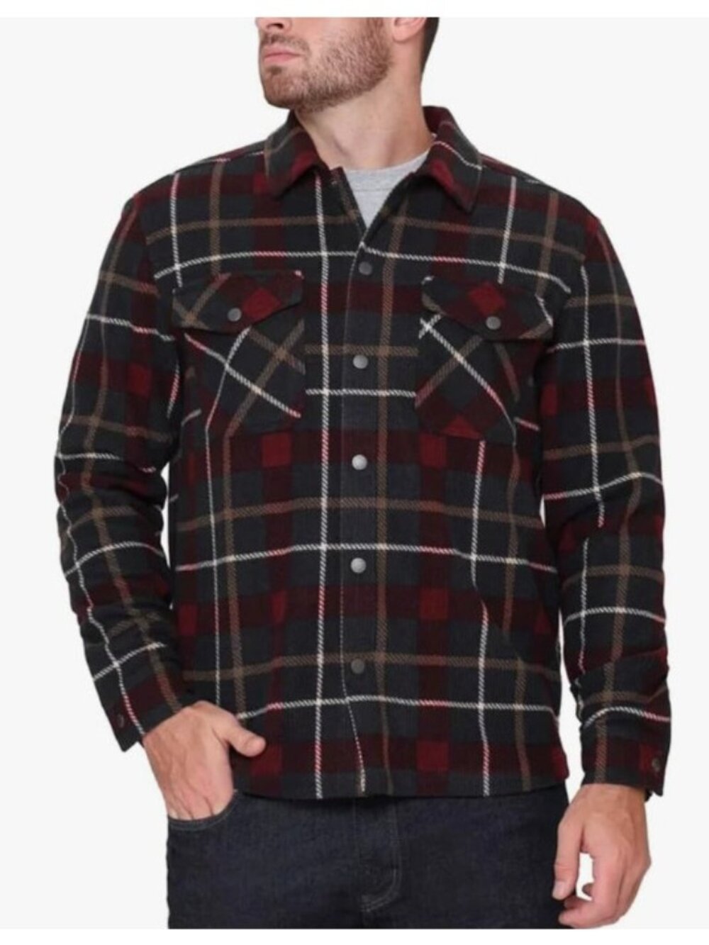 The B.C. Clothing Co. Heritage Men's Textured Flannel Shirt-Size Medium-NWT